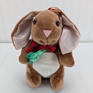 Vintage Velveteen Rabbit Christmas Collection Plush 9" Stuffed Animal Rabbit Ear